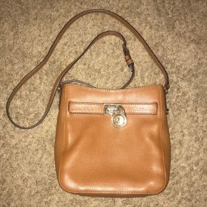 Michael Kors brown leather crossbody bag